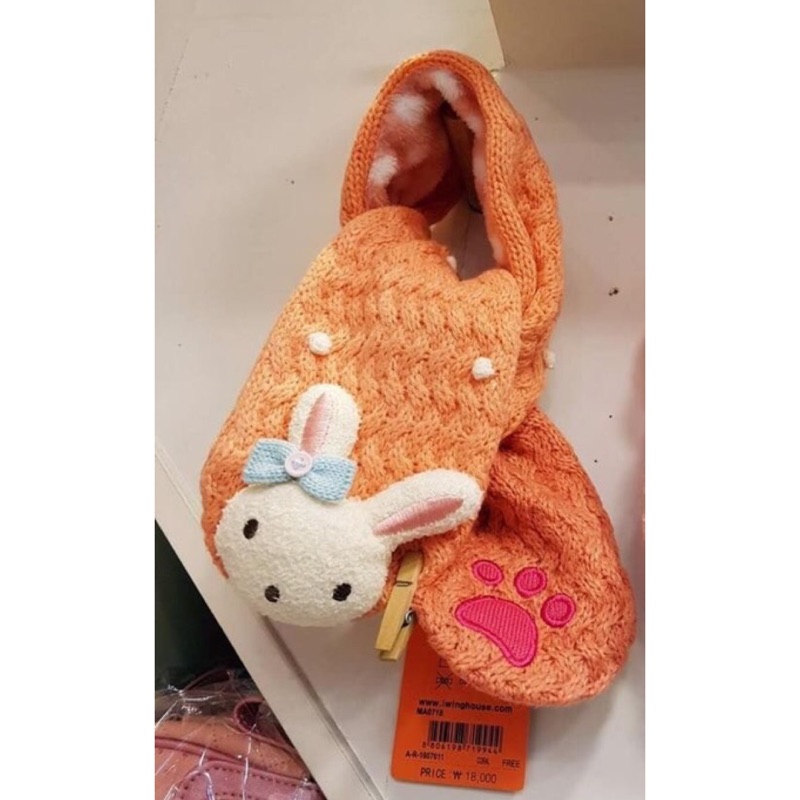 現貨 WINGHOUSE兔子針織內鋪毛圍巾FREE SIZE 兒童用 3-5歲 韓國進口