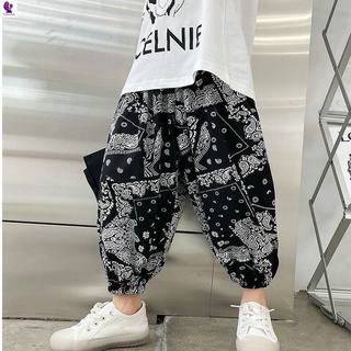 兒童防蚊褲 兒童運動褲夏季薄款男童哈倫冰絲棉綢小童寶寶褲子夏裝大象沙灘褲