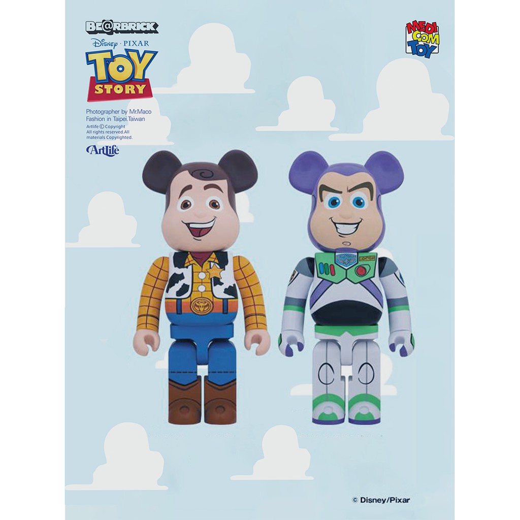 Artlife @ MEDICOM Be@rbrick 1000% WOODY &amp; BUZZ 玩具總動員 胡迪 巴斯