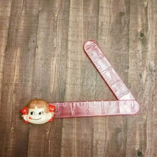 日本peko牛奶妹不二家娃娃poko娃娃公仔迷你隨身量尺造型尺折疊尺透明粉紅色擺飾裝飾絕版日版正版收藏稀少玩偶限定非賣品