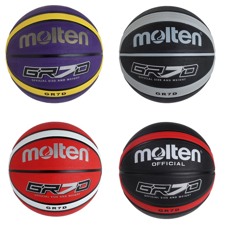 MOLTEN 超耐磨深溝橡膠籃球 7號籃球 GR7D 12片貼深溝籃球 室外籃球 練習教學籃球 配合核銷