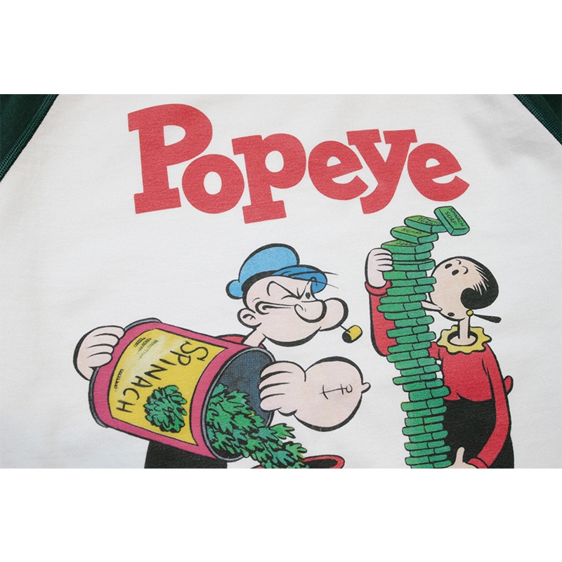 竹北 Goofing-off |popeye大力水手vintage復古印花撞色長袖上衣