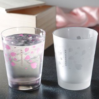 2014 日本星巴克 Starbucks 櫻花限定 櫻花變色玻璃杯 350ml *2目黑限定＿