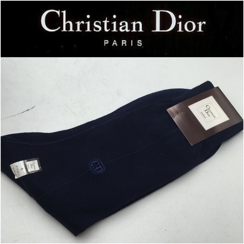 新古真品 Christian Dior ❤️狀況不錯❤️襪子 長襪  25公分 深藍色 L771