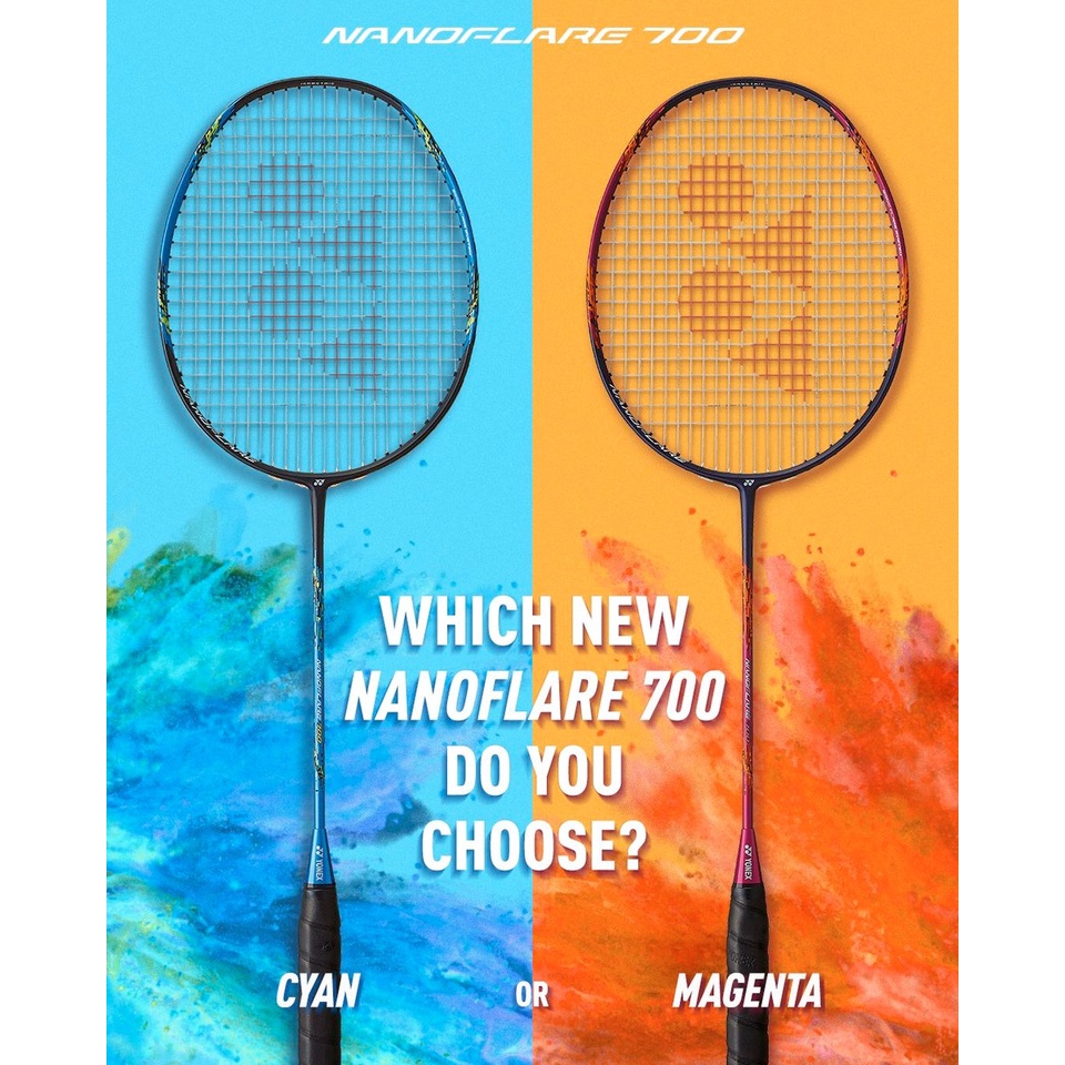 全新 Yonex Nanoflare 700 青色和品紅色羽毛球羽毛球拍
