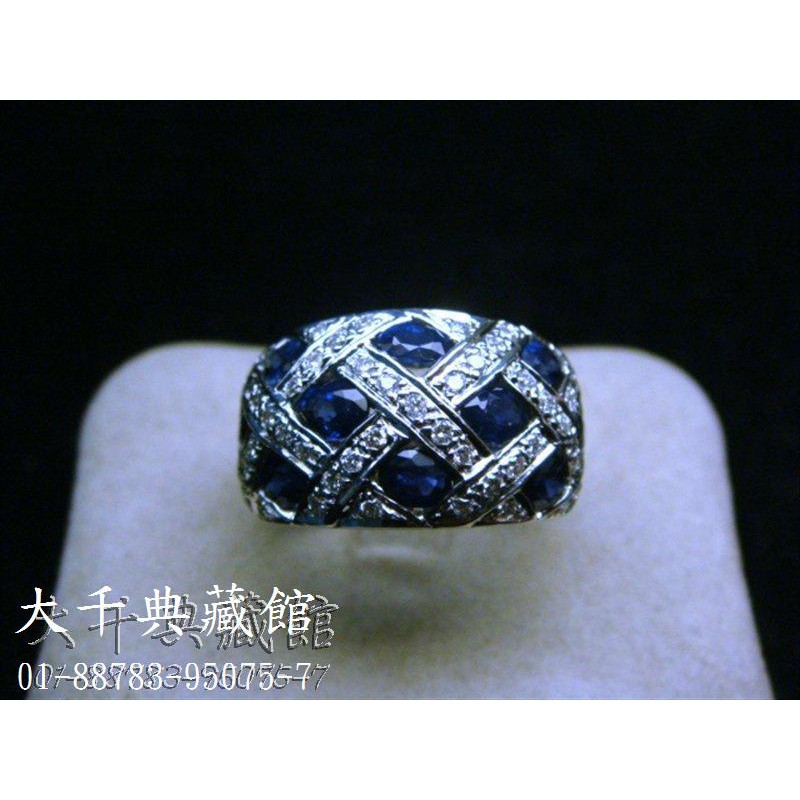 【大千當舖】藍寶石鑽石戒指