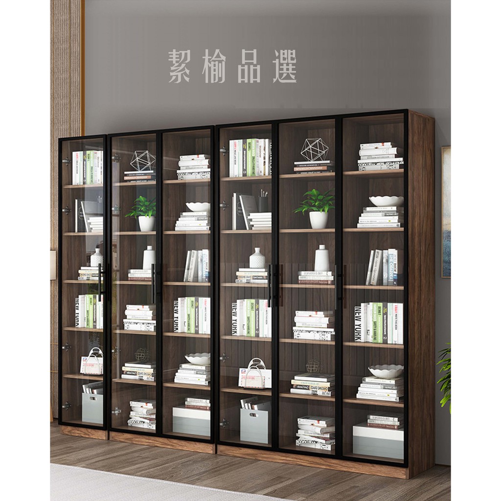 《絜榆品選》簡約低調 -全實木心板多用途收納展示玻璃櫃、書櫃