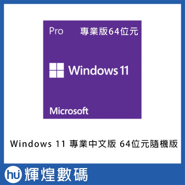 Windows 11 作業系統 OS 專業中文版 64位元隨機版