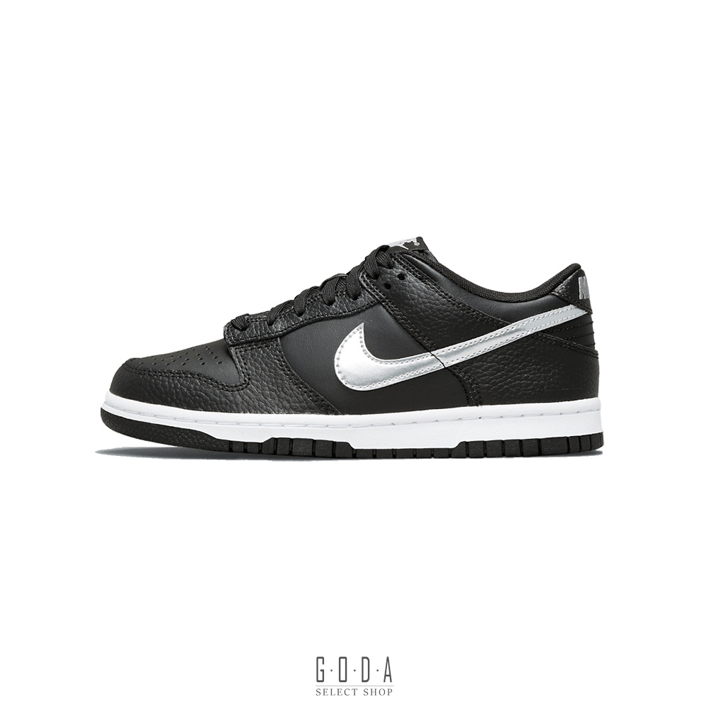 【NIKE DUNK LOW EMB X NBA 75TH GS】75週年 黑銀｜皮革 銀勾 女鞋 DC9560-001