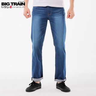BIG TRAIN 舒適薄彈天絲棉直筒褲-中藍BM2040