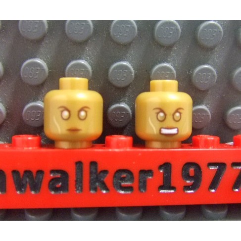 【積木2010-人偶頭】Lego樂高-全新 人頭498 金色眼睛/發怒 珍珠金色雙面人頭/女生人頭