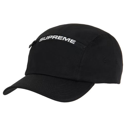 SUPREME FW21 TOP ZIP CAMP CAP 五分割帽 ​(BLACK 黑色) 化學原宿