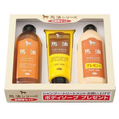 日本 旅美人 馬油禮盒組(洗髮精400ml+沐浴乳400ml+護髮乳240g)✿