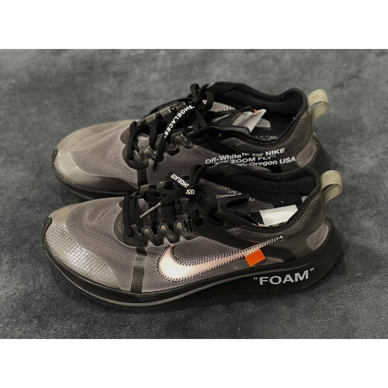 Off White x Nike THE10 zoom fly 黑色 二手正品 US9.5