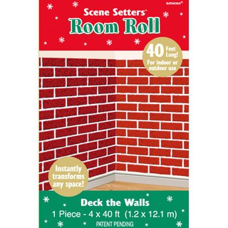 派對城 現貨 【牆壁裝飾捲 - 紅磚牆】 歐美派對 派對裝飾聖誕節 聖誕佈置 派對佈置 拍攝道具