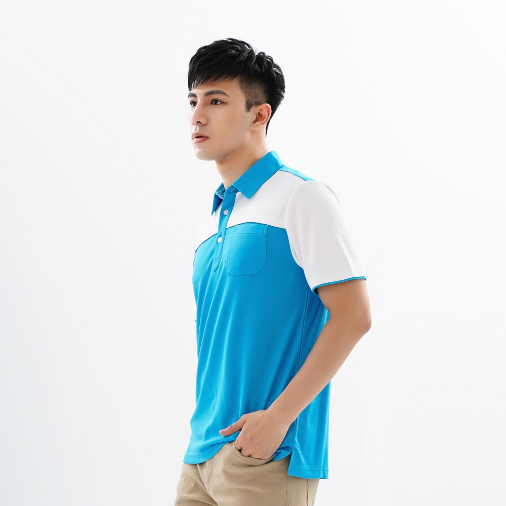 【遊遍天下】台灣現貨-MIT台灣製男款抗UV防曬涼感吸濕排汗機能POLO衫GS10022 / 淺藍