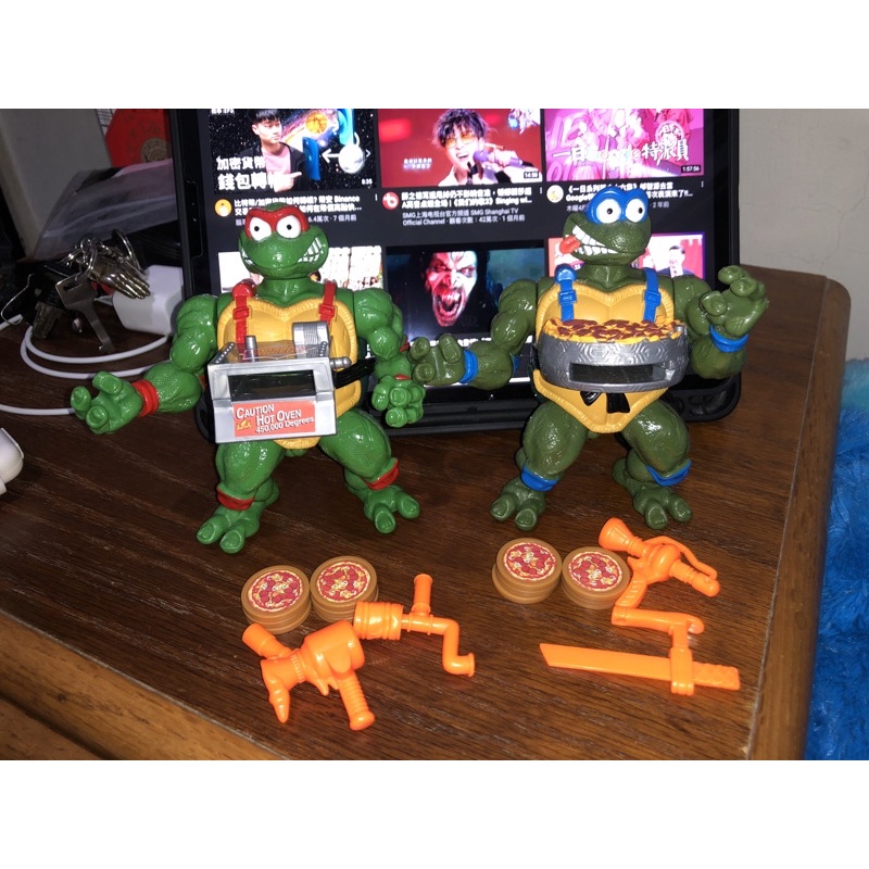 Playmates Toys 彩星 TMNT 忍者龜 李奧納多 LEO 拉斐爾 Raph 老玩具 1993 絕版 人偶