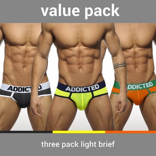 ADDICTED AD402P 3 PACK LIGHT BRIEF 三角內褲 超值三入組【G-Punch】