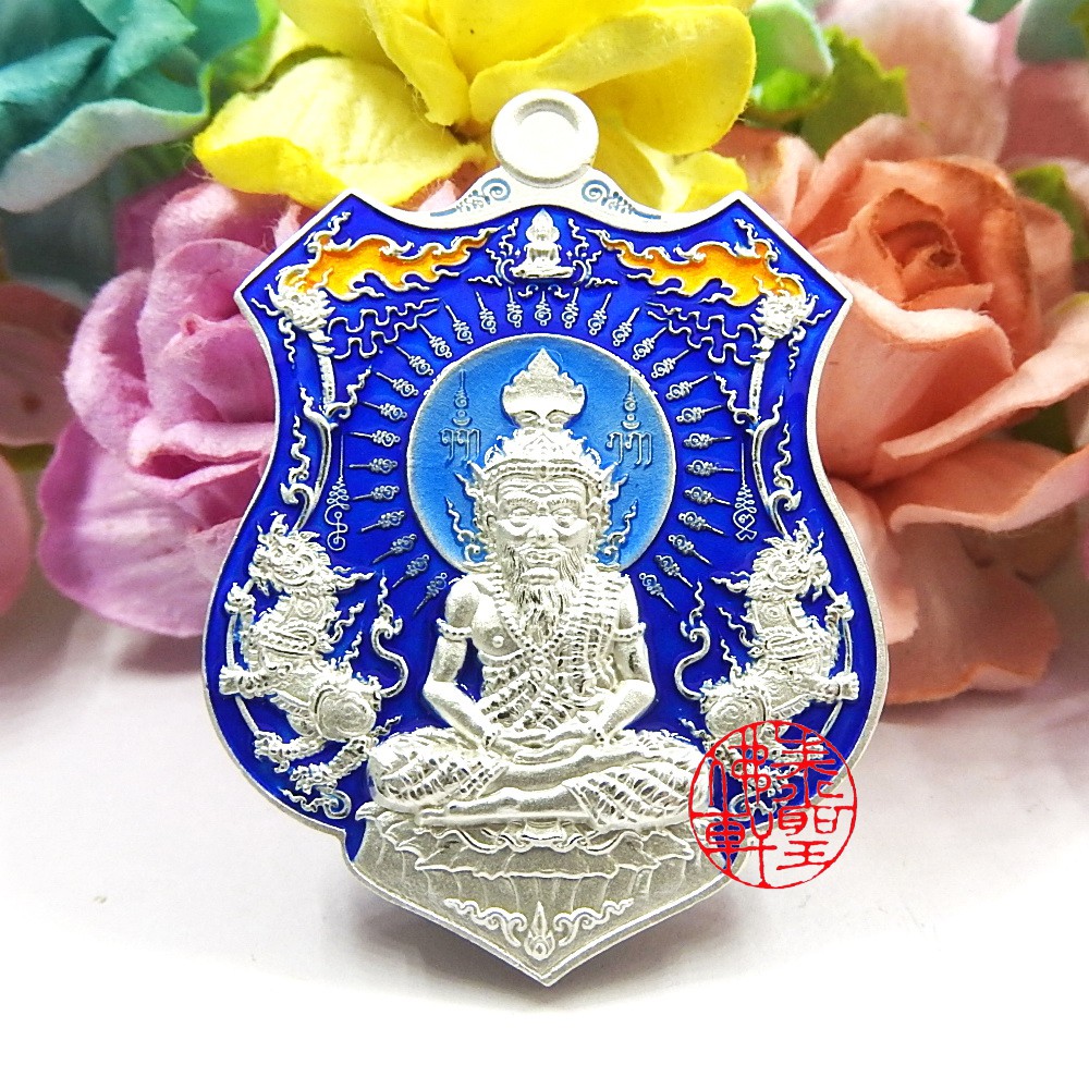 泰聖佛軒 修行者 魯士 哈努曼 猴神 佛牌 銀質 藍琺瑯彩 泰北第一神僧庫巴文春大師加持
