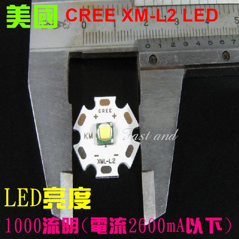 【宸羽】CREE XM-L2 LED 白光晶片燈泡 灯珠 手電筒用 T6 Q5 U2