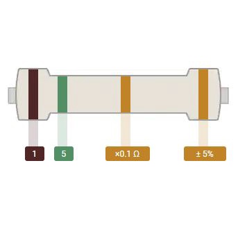 碳膜電阻 DIP 1/4W 色環電阻 5% 精度 1.5R/15R/150R/1.5k/15k/150k