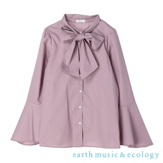 earth music&ecology 可拆式蝴蝶領結喇叭寬袖設計襯衫(1D23L0A0100)