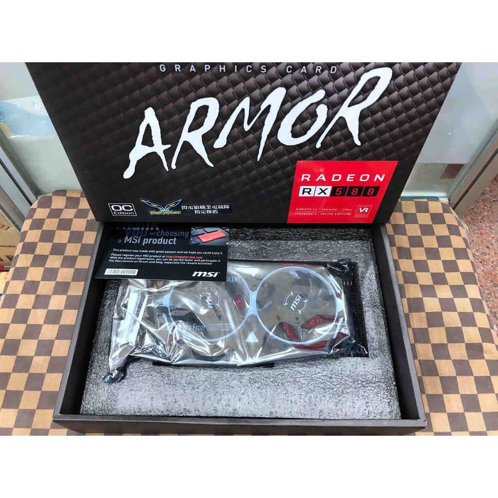 微星 顯示卡 MSI RX580 ARMOR 8G OC 新品 原廠四年保固