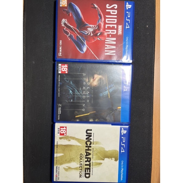 PS4二手遊戲片，蜘蛛人、秘境探險（合集）、死亡擱淺