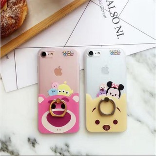 💕<現貨>小熊維尼/草莓熊 Tsum iphone 6/6plus、7/7plus、8 指環扣支架 保護套 手機殼