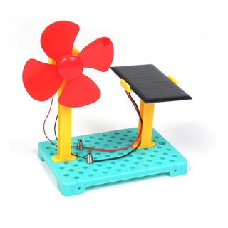 Diy 太陽能風扇模型套件男孩的科學玩具創意物理實驗木製模型玩具孩子朋友禮物教育
