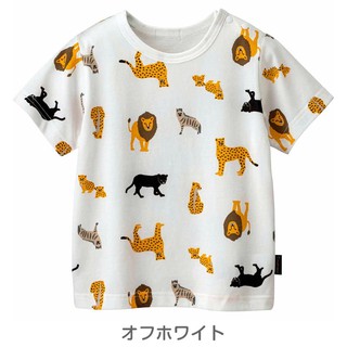 日本Combi mini吸濕速乾短袖上衣-可愛野生動物圖案 110cm