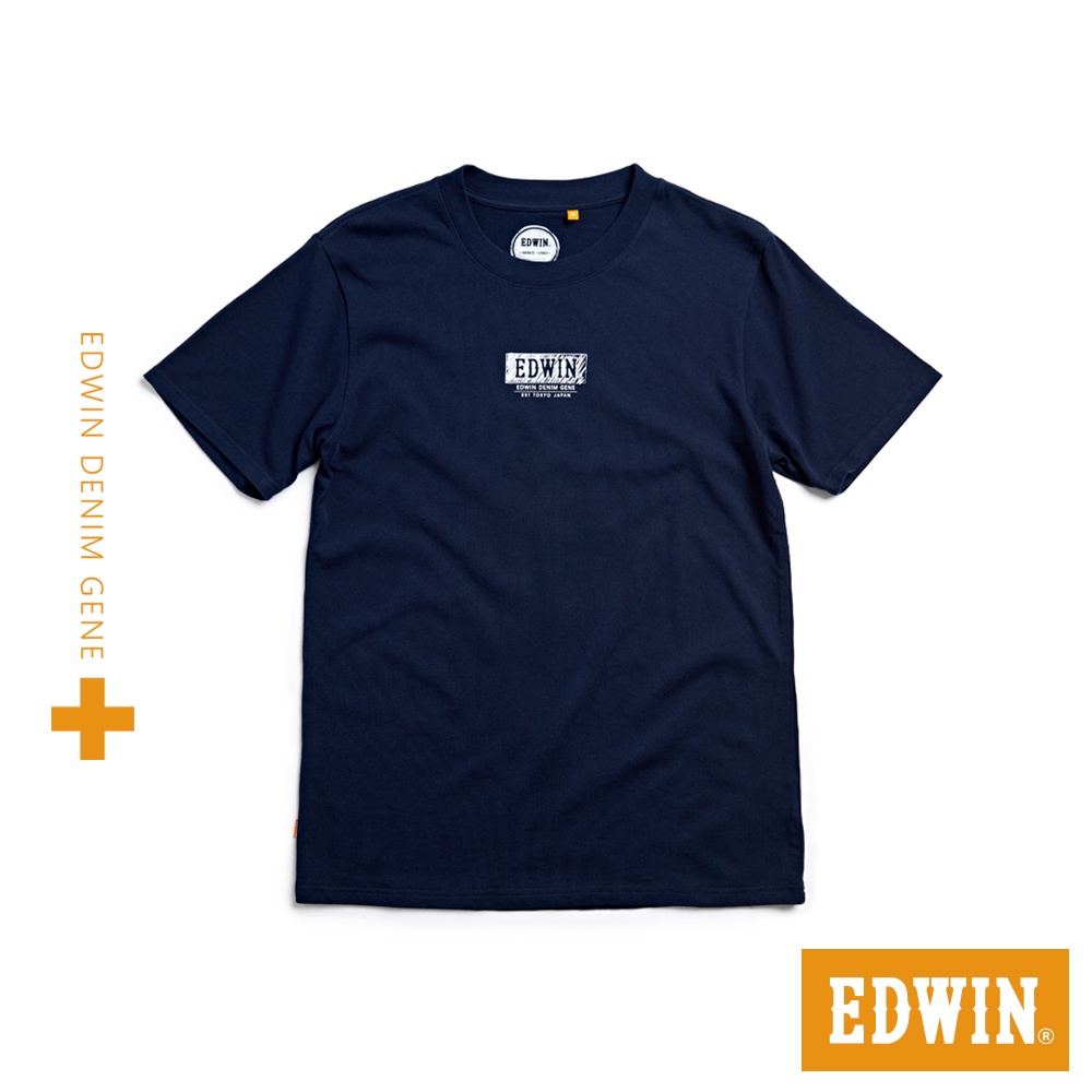 EDWIN 人氣復刻 橘標 職人手繪LOGO短袖T恤(丈青色)-男款