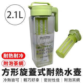 日本製 Lustroware 巖崎 密封耐熱冷水壺 2.1L（附泡茶濾網）／旋蓋式耐熱水壺 果汁瓶 飲料壺【超越巔峰】