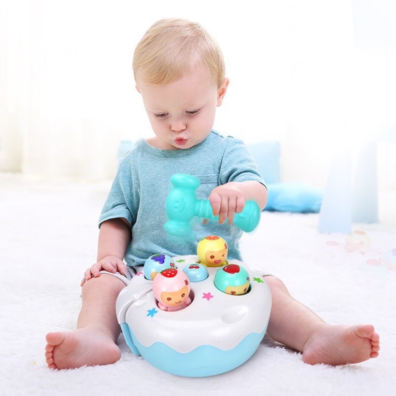 嬰幼兒教具益智玩具 多功能早教益智電動打地鼠嬰兒玩具 聲光水果蛋糕敲敲樂遊戲機 提高寶寶反應能力 開發智力