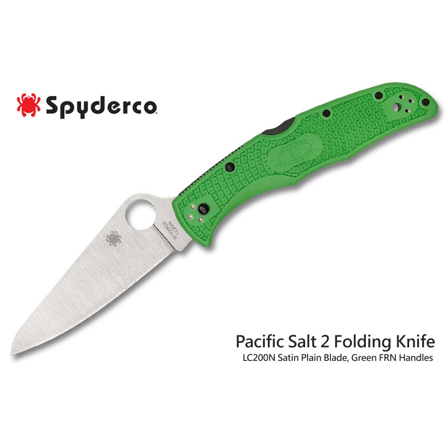 Spyderco Pacific Salt 2 綠FRN折刀 (銀全平刃 LC200N 鋼)