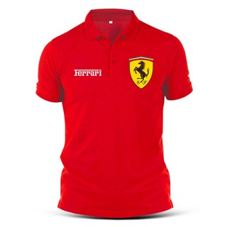 法拉利POLO Ferrari短袖T恤 情侶裝 素Tee 寬鬆衣服 翻領短袖POLO 衣服 短T 大碼 印花