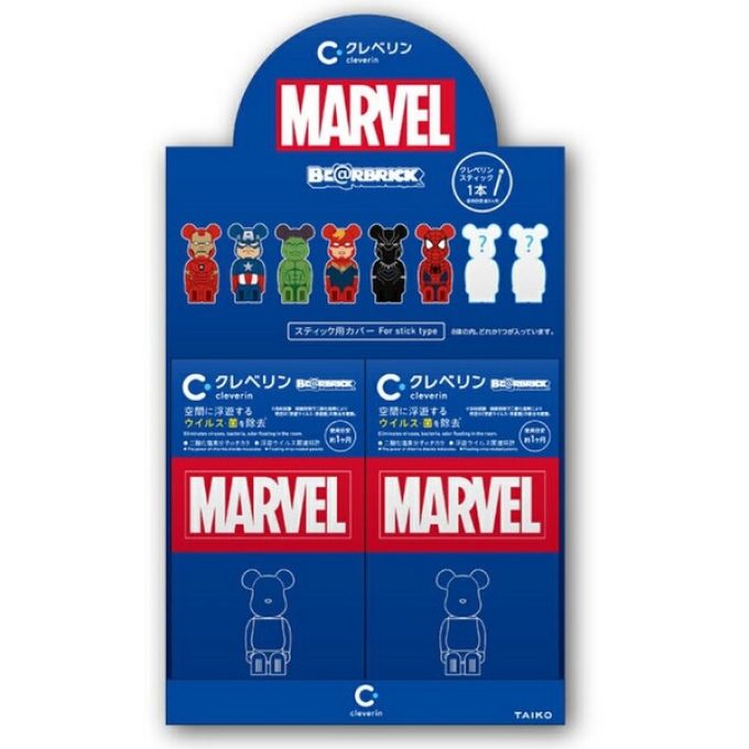 BE@RBRICK 庫柏力克熊 x Cleverin日本加護靈 漫威Marvel 造型容器 (完整8隻一套)