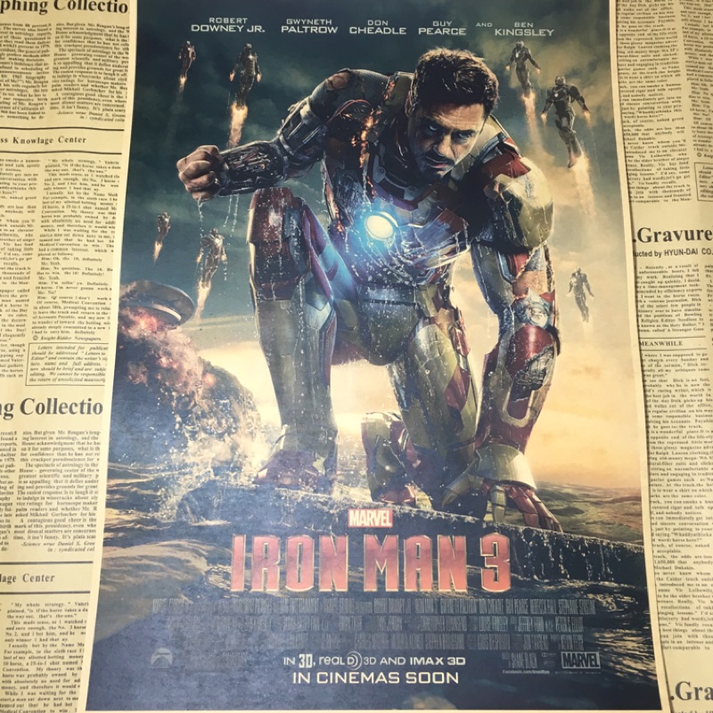 『老番顛』鋼鐵人3 Iron Man 漫威 漫畫 電影海報 小勞勃道尼 海報 牛皮紙海報 裝飾畫 壁飾