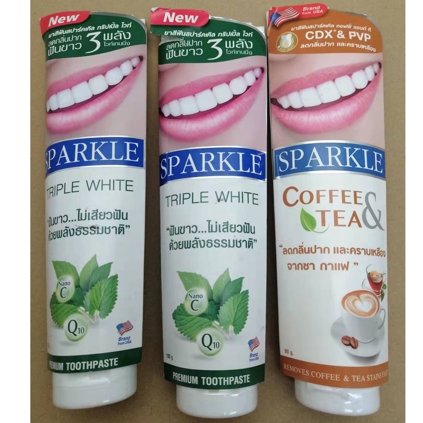 過期品出清!!SPARKLE 三倍亮白頂級牙膏 強效亮白去漬牙膏  100g