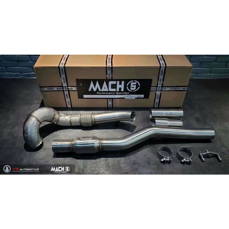 Mach5高流量直通/200鉬隔熱當派 Volkswagen GOLF GTI MK7 #居踢唉 #福斯 #排氣管