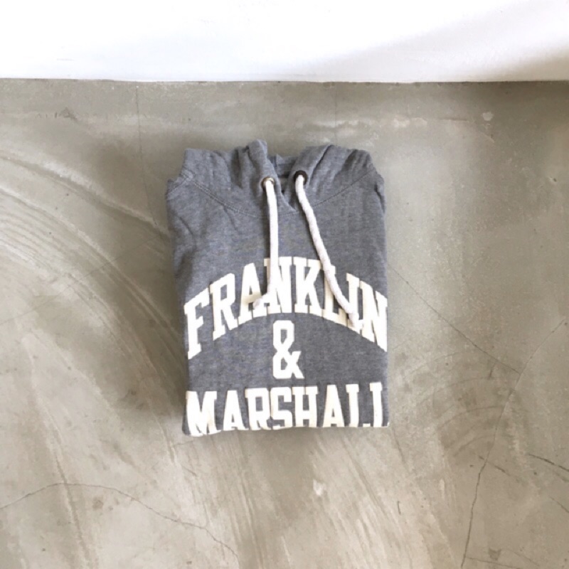 義大利製 Franklin &amp; Marshall 刷毛內裏 仿舊logo 棉T 連帽Tee 大學服 champion