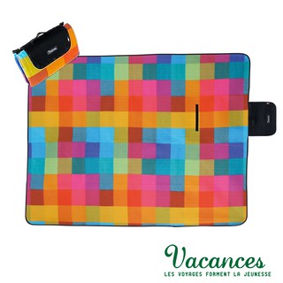VACANCES提袋式摺疊防水野餐墊(彩色方塊)-展示品