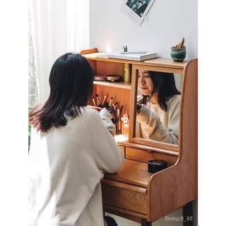 [優品藝術生活｜美妝桌]愛莎梳妝臺 北歐實木小戶型化妝桌現代簡約臥室收納櫃化妝臺