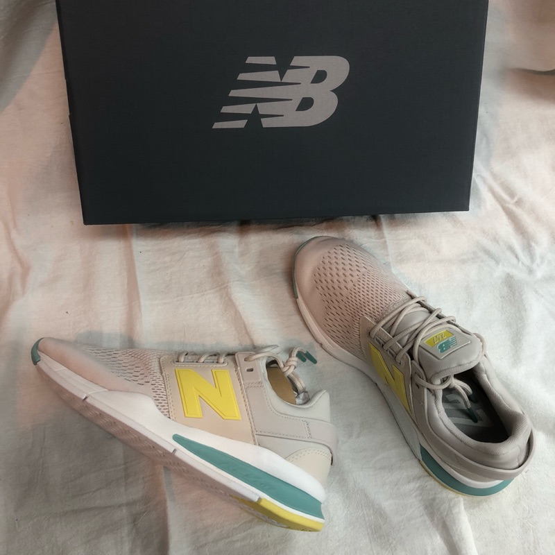 New balance 247 WS247FE 慢跑鞋 襪套 休閒鞋 灰 綠 黃