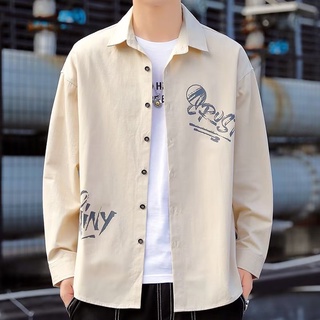 工裝長袖襯衫男M-3XL 夏季薄款潮流百搭上衣休閒痞帥氣寸衫 港風日系春秋款寬松新款純棉襯衣外套『癮品流行』