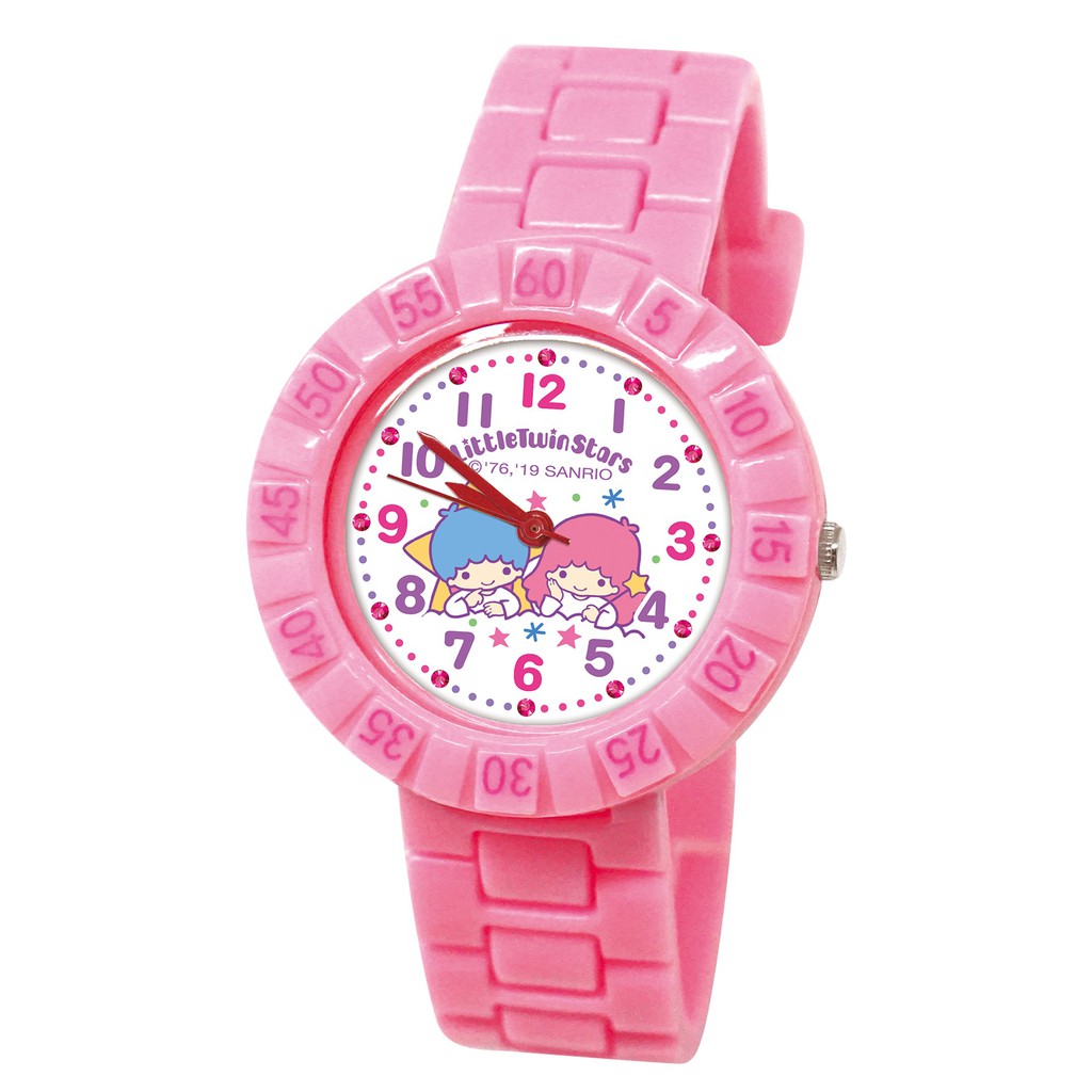 kiki lala 雙子星 日本三麗鷗正版授權 卡通錶 兒童錶 手錶 錶殼可逆時針旋轉 【時誠鐘錶】
