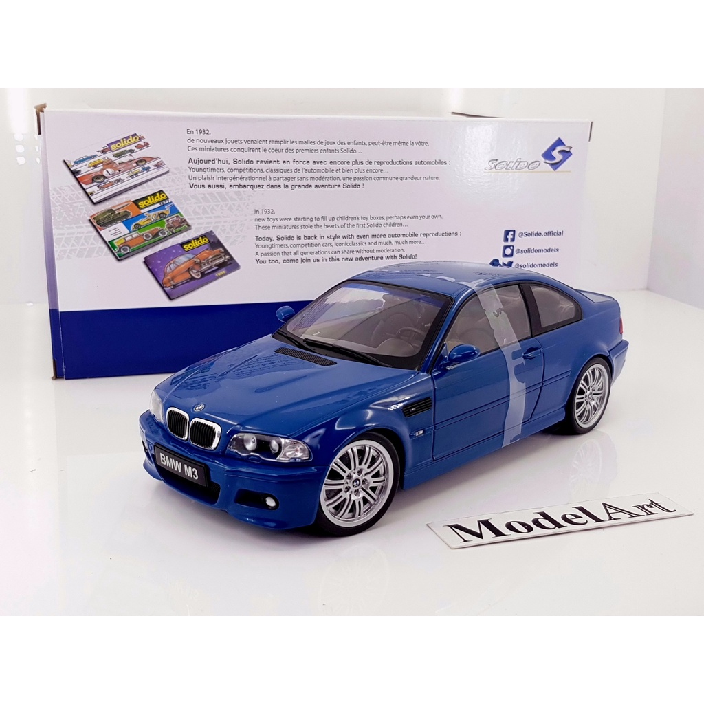 【模型車藝】1/18 Solido BMW E46 M3 Coupe 2000土耳其藍 金屬車門可開【現貨】