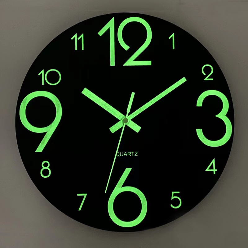 《保固1年》夜光時鐘★送電池掛勾 靜音掛鐘 時鐘錶 發光掛鐘 裝飾 裝飾 壁掛 壁鐘 12英寸 客廳時鐘 數字時鐘