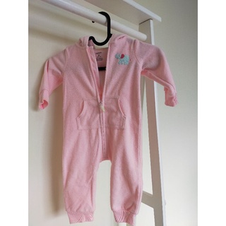 (二手) Carters 粉色有帽連身衣 9M