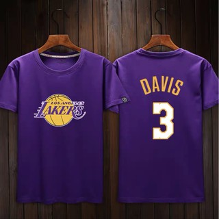 💖戴維斯Anthony Davis短袖純棉T恤上衣💖NBA球衣湖人隊運動籃球衣圓領棉T衣服T-shirt男女A465